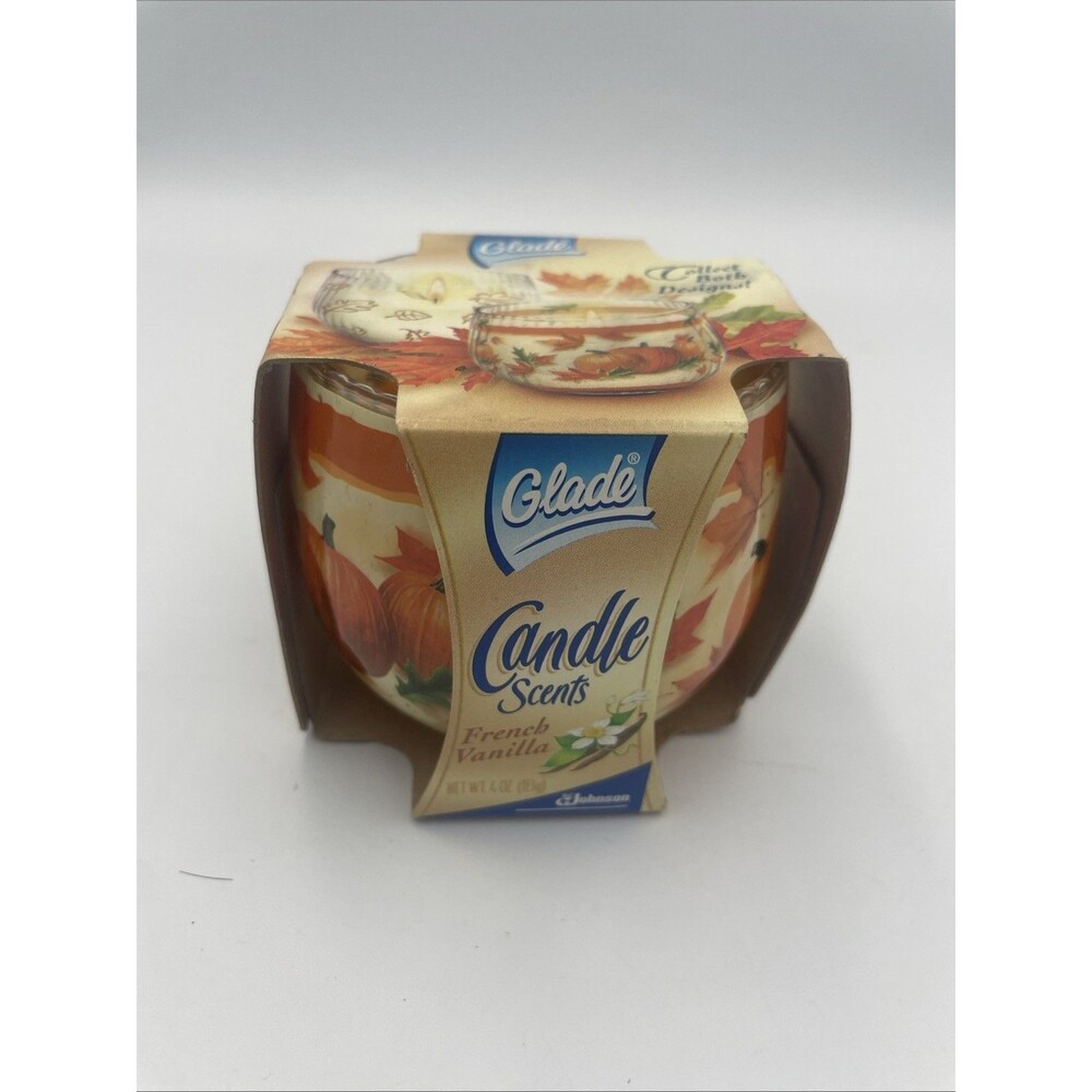 Vintage 2001 Glade Candle Scents French Vanilla Pumpkin Fall Jar Candle 4oz New